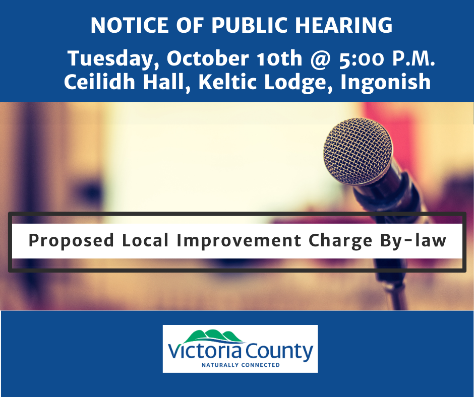 Notice of Public Hearing – Tuesday, October 10th