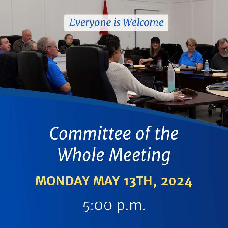 Victoria County Council Committee of the Whole Meeting, taking place May 13th, 2024 at 5:00 p.m.