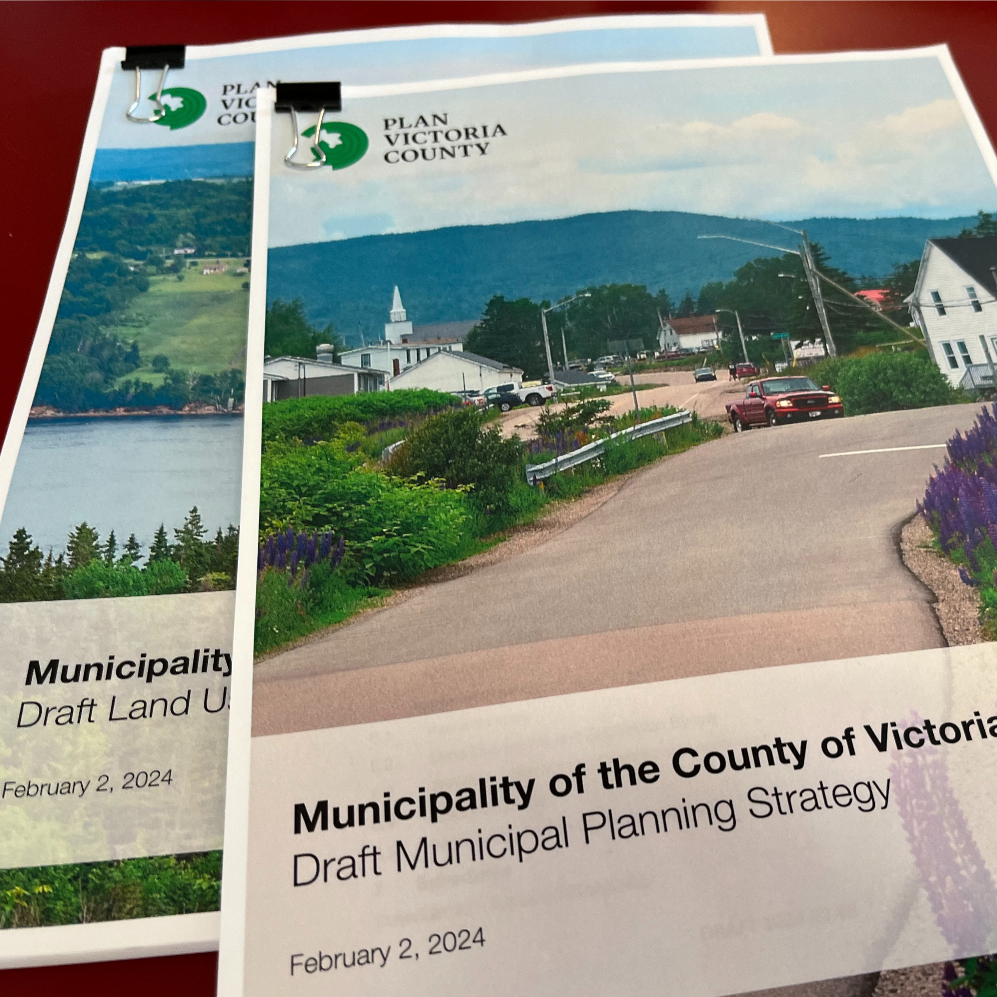 Hardcopy of draft Plan Victoria County documents.