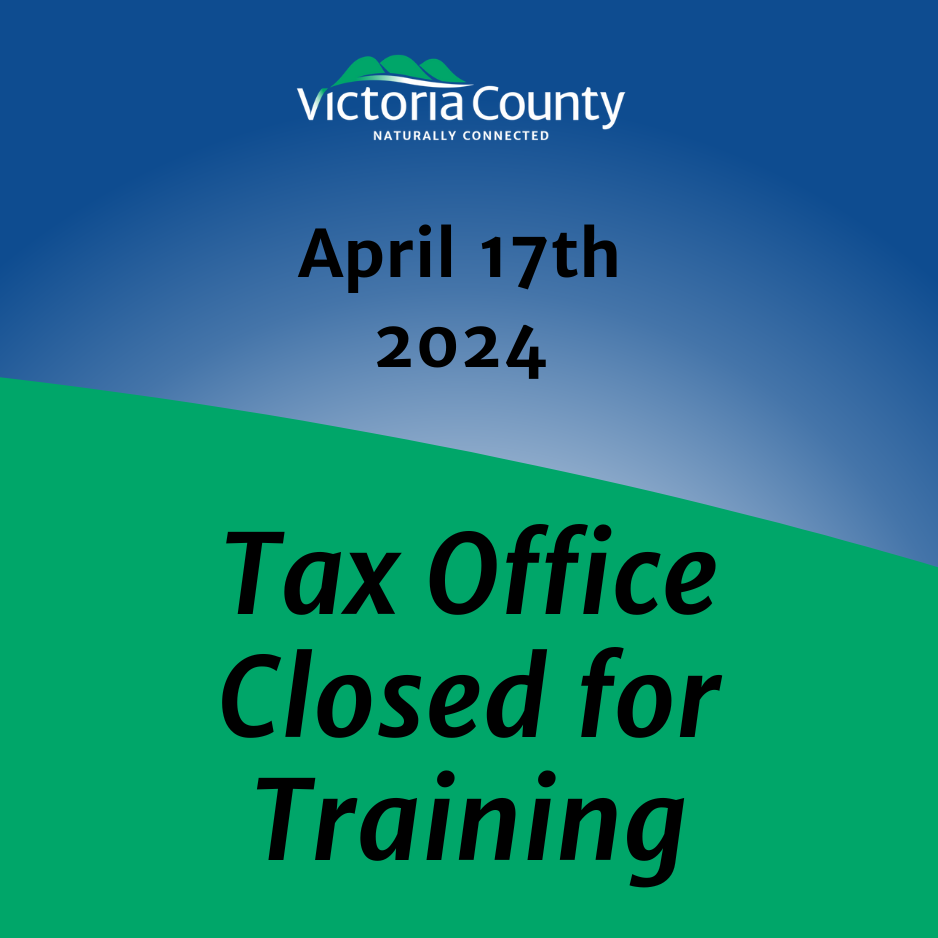 Announcing tax office closed for training Wednesday April 17t, 2024.