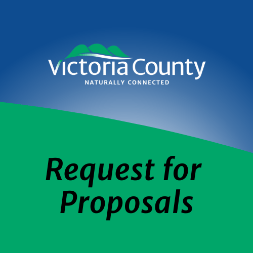 Graphic with Victoria County logo and text reading "Request for Proposals".