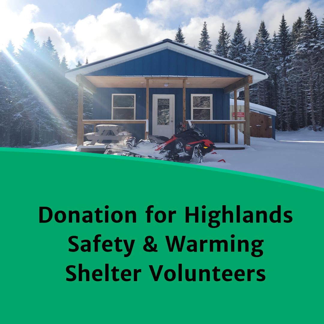 Image of the Highlands Safety and Warming Shelter with text reading "Donation for Highlands Safety & Warming Volunteers"